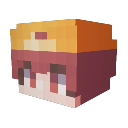 Pu_LH Minecraft avatar head, 3D render