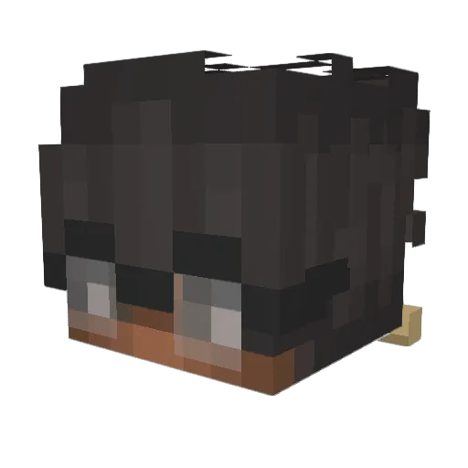 Puaple Minecraft avatar head, 3D render