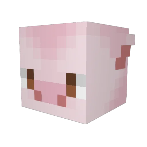 PubPiggy Minecraft avatar head, 3D render