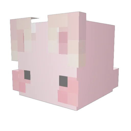 PuccaCh Minecraft avatar head, 3D render