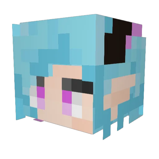 PuchaVT Minecraft avatar head, 3D render