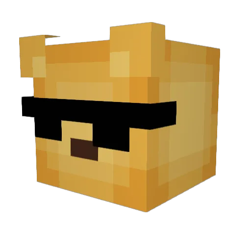 Puchatyy Minecraft avatar head, 3D render
