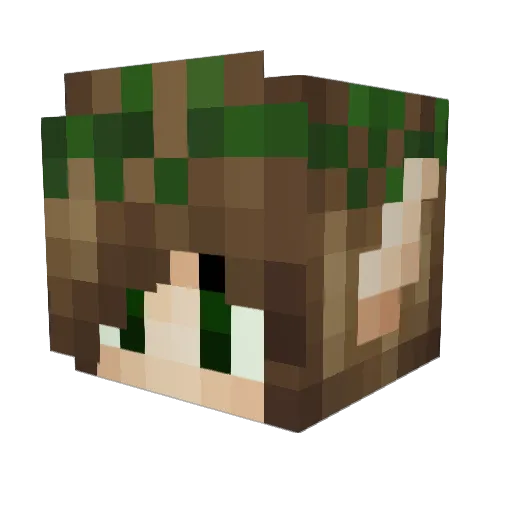 PuckGod Minecraft avatar head, 3D render