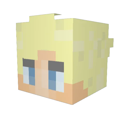 Puddenface Minecraft avatar head, 3D render