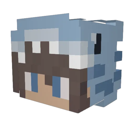 PuddiPuddi Minecraft avatar head, 3D render
