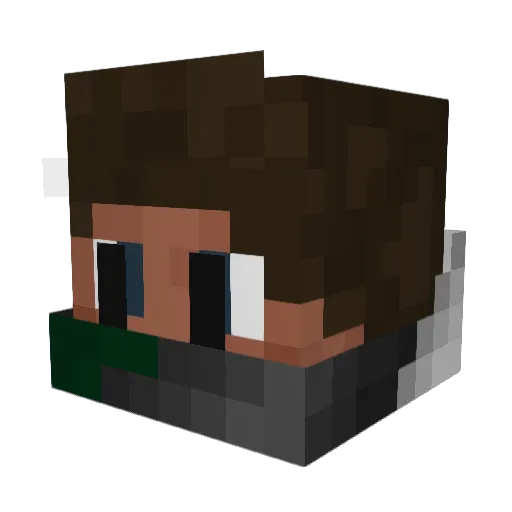 Pudding03 Minecraft avatar head, 3D render