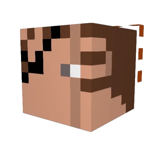 PuddingDragon Minecraft avatar head, 3D render