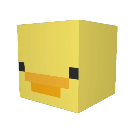 PuddleTheDuck Minecraft avatar head, 3D render