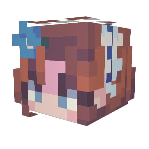 Pudimz Minecraft avatar head, 3D render