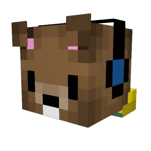 Pudistaja Minecraft avatar head, 3D render