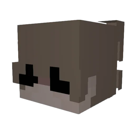 Pudzioo Minecraft avatar head, 3D render