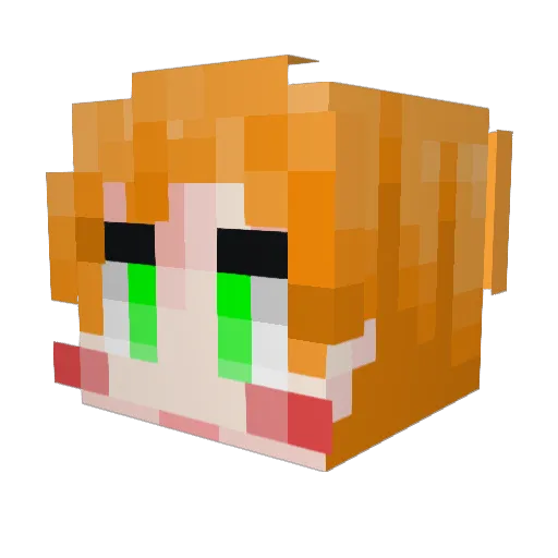 PueSeul Minecraft avatar head, 3D render