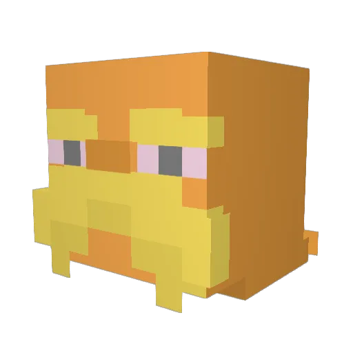 Puferfis Minecraft avatar head, 3D render