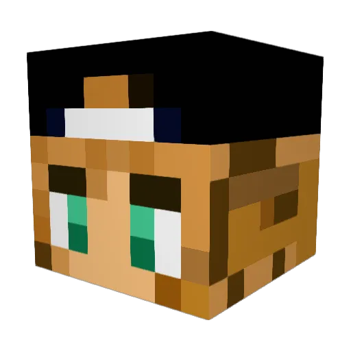 PuffBirb Minecraft avatar head, 3D render