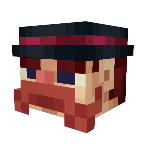PuffDansFesse Minecraft avatar head, 3D render