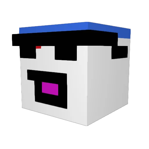 PuffFluffSnowbol Minecraft avatar head, 3D render
