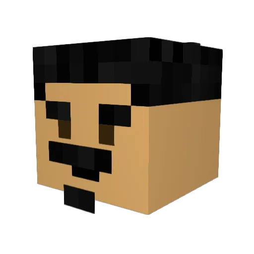 PuffPuffDad Minecraft avatar head, 3D render