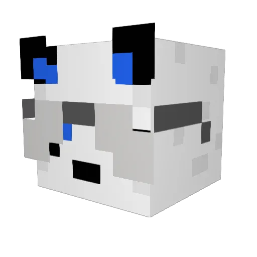 PuffeePanda Minecraft avatar head, 3D render
