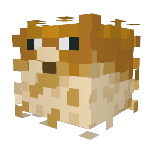 Puffer_17Fish Minecraft avatar head, 3D render