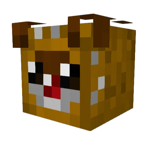 Pufferfishie Minecraft avatar head, 3D render