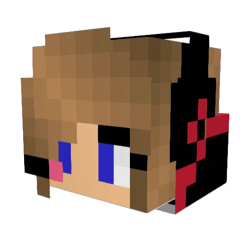 Puffibo Minecraft avatar head, 3D render