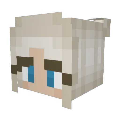 Puffinbun Minecraft avatar head, 3D render