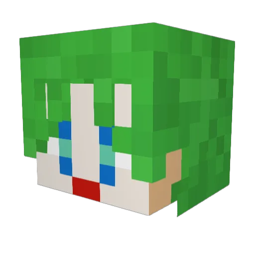 PuffleMoshi Minecraft avatar head, 3D render