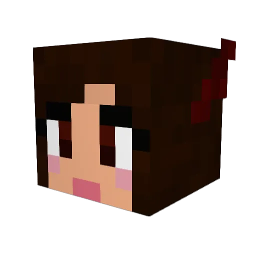 Puffling Minecraft avatar head, 3D render