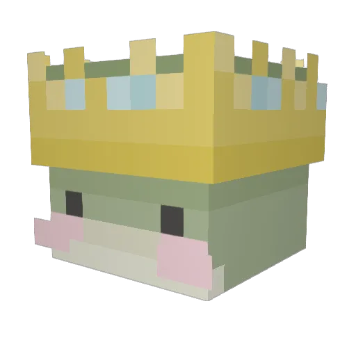 Pufflio Minecraft avatar head, 3D render