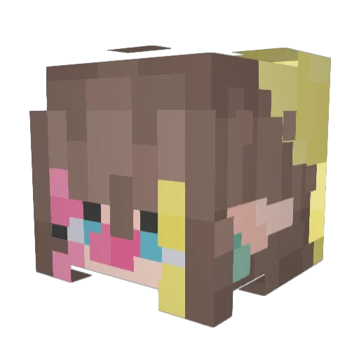 Puffmello Minecraft avatar head, 3D render