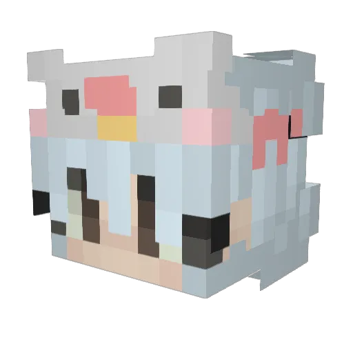 PuffyCakez Minecraft avatar head, 3D render
