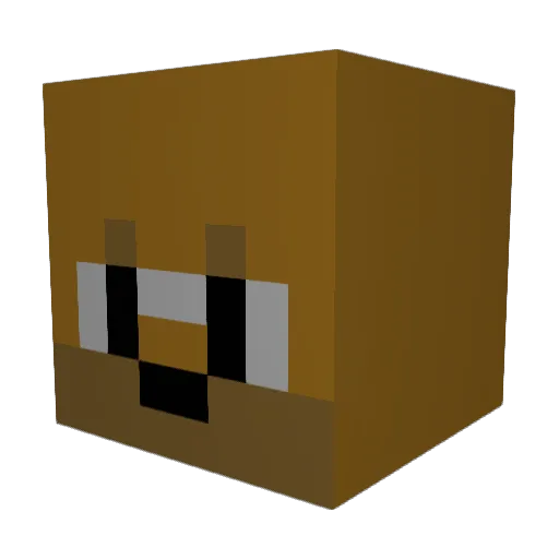 Pufsky Minecraft avatar head, 3D render