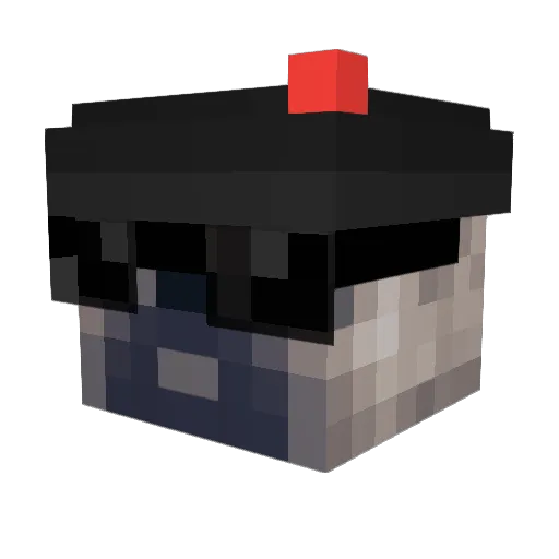 PugAssassin Minecraft avatar head, 3D render