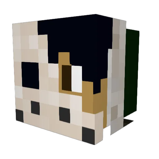 PugBolt Minecraft avatar head, 3D render