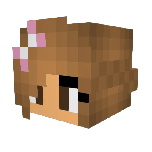 Pug_Girl_15 Minecraft avatar head, 3D render