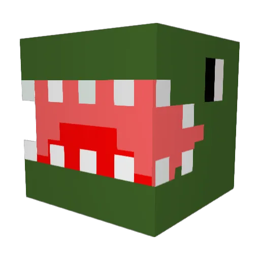 Pugbot Minecraft avatar head, 3D render