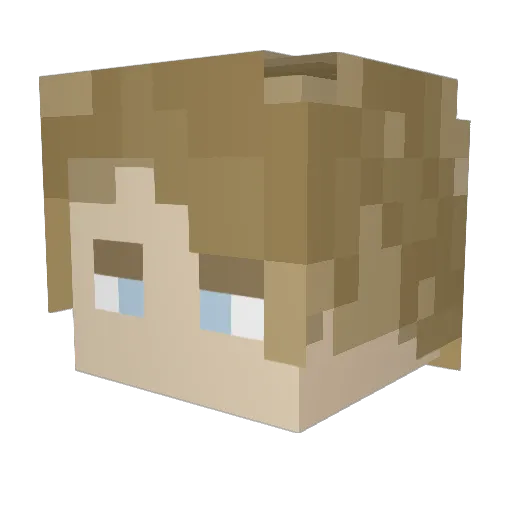 Pugguy132 Minecraft avatar head, 3D render