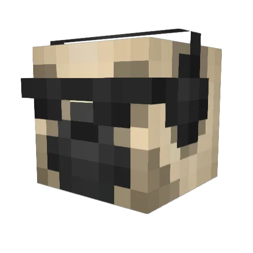 Puggy Minecraft avatar head, 3D render