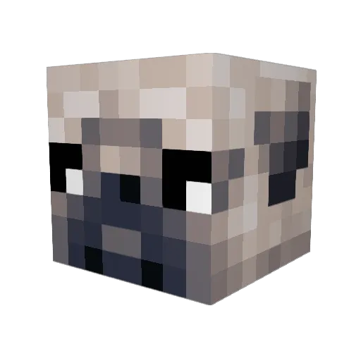 Pugik Minecraft avatar head, 3D render