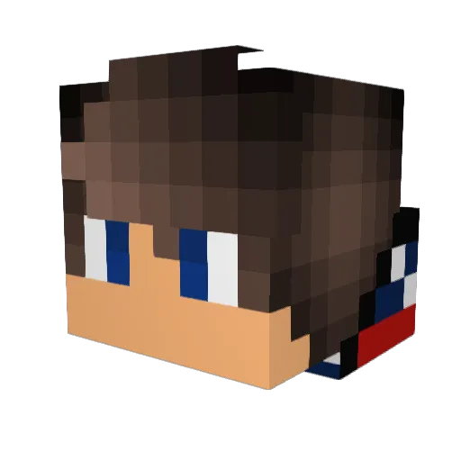 Puginater Minecraft avatar head, 3D render