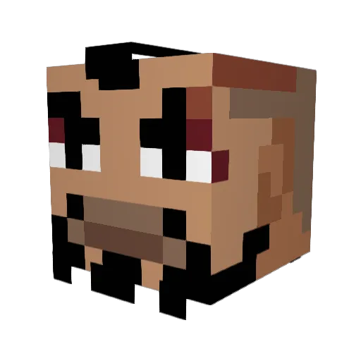 Pugmanager_ Minecraft avatar head, 3D render