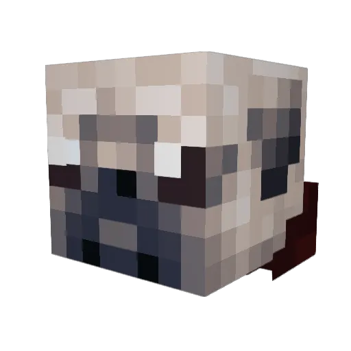 Pugmanzap Minecraft avatar head, 3D render
