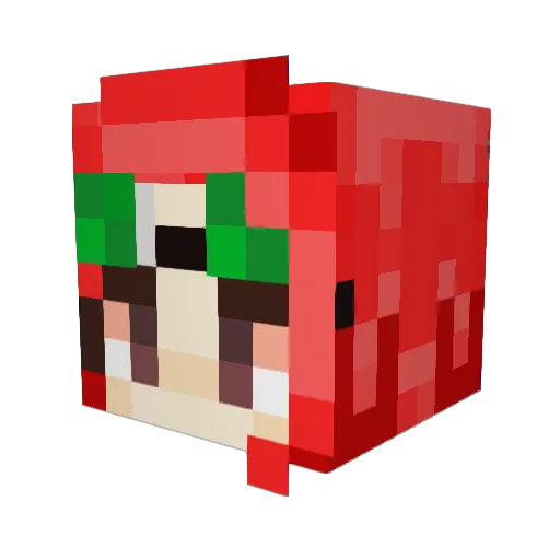 Pugnil Minecraft avatar head, 3D render
