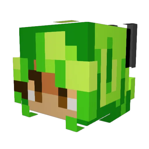 Pugosaur Minecraft avatar head, 3D render