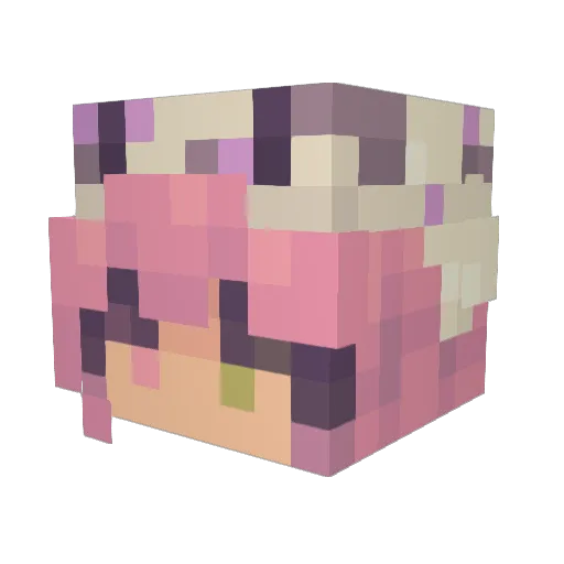 Pugyqueen Minecraft avatar head, 3D render