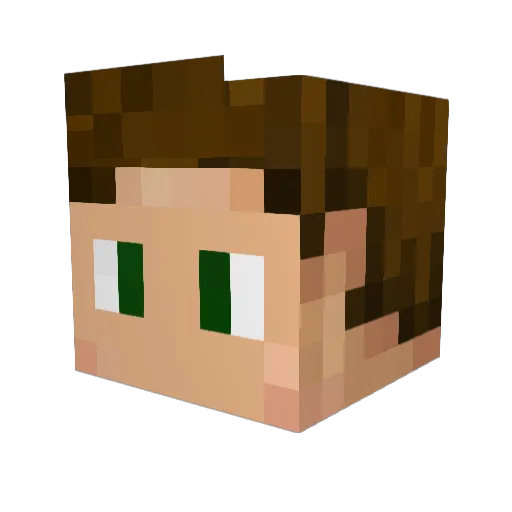 Puhemu Minecraft avatar head, 3D render