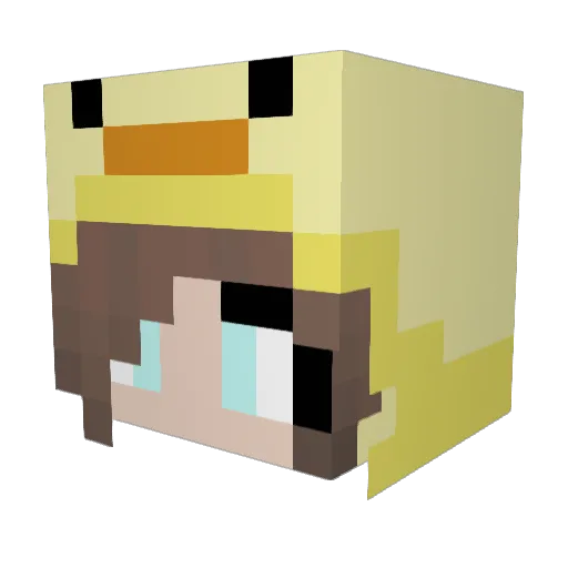 Puiii Minecraft avatar head, 3D render