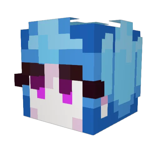 Puirl Minecraft avatar head, 3D render