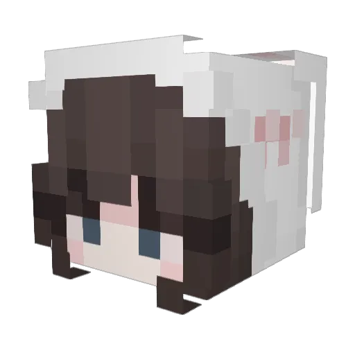 Pukachuw Minecraft avatar head, 3D render
