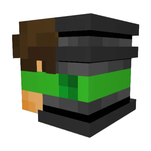 PukakosTV Minecraft avatar head, 3D render